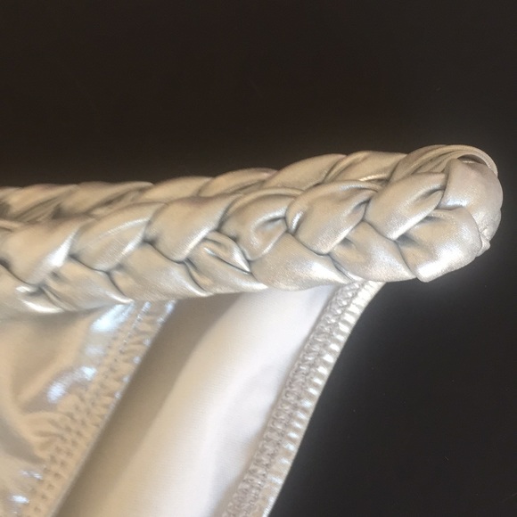 New Silver Wet Seal Swimsuit Bottom Braided Size L - Picture 8 of 8